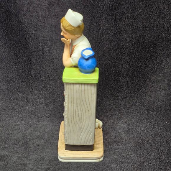 Lefton Tired Nurse with Hot Water Bottle Ceramic Collectible Figurine - Picture 4 of 11